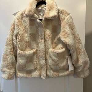Wild rose Cream and Tan Sherpa Jacket